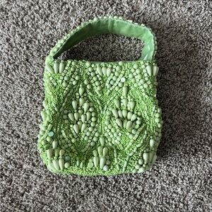 Beaded Lime Green Handbag